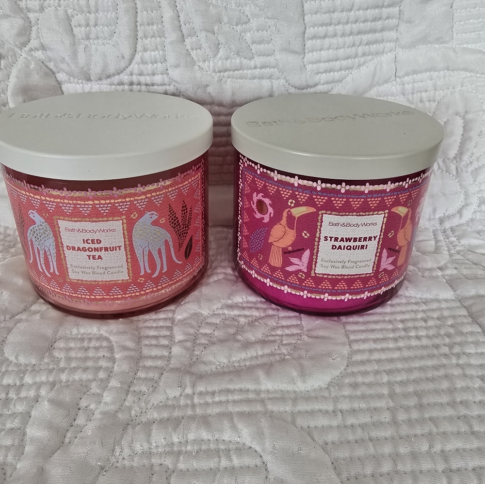 Bath & Body Works Pink and Purple Scented Candles